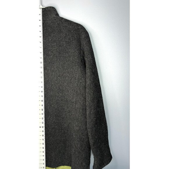 Beyond Threads Alpaca Coat Womens L Gray Green Reversible Wool Artsy Lagenlook - Picture 8 of 16